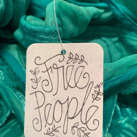 Free People green velour textured dress, size S - Picture 2 of 9